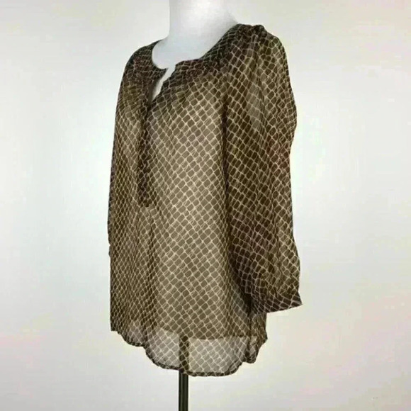 DMBM top sz M tortoise print lightweight pop over - Picture 5 of 7